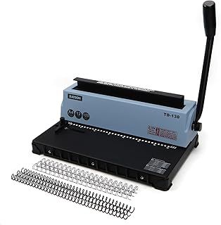 RAYSON Wire Binding Machine, 34-Hole, 120-Sheet Capacity, Metal Durability, A4, with Starter Kit, TD-130