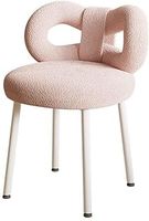 cadciehe Vanity Stool with Bowknot Backrest Living Room Desk with Back for Women Girls Bedroom Makeup Chair Adjustable Foot Pads Armless Dressing Chair Side Table Seat Pink