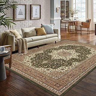 Online Bedding store Area Rugs – New luxury Beautiful modern traditional Area Rugs - Luxury Vintage Design carpet for hallway rugs (Green, 60 * 110cm (2 ft x 3 ft 7 inch))
