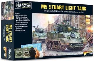 Warlord Games US Army M5 Stuart - 1:56 / 28mm Plastic Scale Model Tank For Bolt Action Highly Detailed World War 2 Miniatures