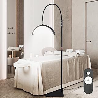 Half Moon LED Light,Beauty Lamp Floor Standing,Lash Lights for Eyelash Extensions,360° Rotating Light Head,3 Color Temperature,Half Moon Ring Lamp for Beauty, Skincare,Tattoo,Eyebrows.