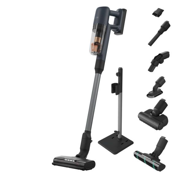 AEG Cordless vacuum cleaner, AP71A142XN, Ultimate 7000, Floor crevice tool with LED headlight, PetPro+ electric suction brush, Digital display, 60% recycled plastic, 80 dB, Denim blue blue