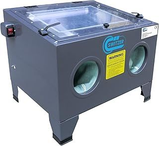 Sandblaster Cabinet for Glass Beads, Silica Sand, Alum Oxide, 100 PSI Maximum Shot Blaster Sandblastering with LED Light