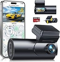 GKU 4K Dash Cam Front and Rear, 5GHz WiFi GPS, Dual Car Camera, 1.5” IPS Mini Dashcam for Cars with 64GB SD Card, 24H Parking Mode, Night Vision, WDR, 170° Wide Angle, G-Sensor, App Control, Max 256GB