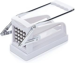 KitchenCraft Potato Chipper, Professional Chip Cutter, Plastic and Stainless Steel, 23.5 x 10.5 x 12 cm, White