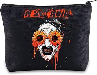 BWWKTOP Clown Movie Cosmetic Makeup Bag Movie Fans Gifts Horror Movie Zipper Pouch for Women Girls, Sunflower Glass Ghost, Bag