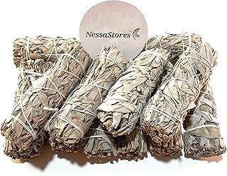 8 pcs California White Sage Smudge Sticks, 4-Inch Hand Tied, All Natural, Ethically Sourced for Home Cleansing, Stress Relief, & Clearing Negative Energy JC-006