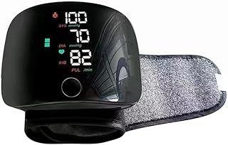 Wrist Blood Pressure Monitors, Automatic Blood Pressure Monitor with LED Touch Screen, Adjustable Wrist Blood Pressure Cuff, Rechargeable Wrist BP Monitor with 99x2 Reading Memory(Black)