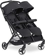 hauck Swift X Duo, Black - Twin Pushchair with Raincover, Side by Side Double Stroller (only 75 cm wide), Compact & One Hand Folding, Lie-Flat Position
