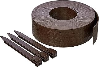Amazon Basics Landscape Garden Lawn Edging Coil Border with 10 Stakes, 8 cm/3 inch x 12m/40 feet, Brown