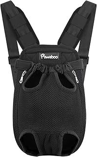Adjustable Pet Carrier Backpack, Pet Front Dog Carrier Backpack, Legs Out, Easy-Fit for Hiking Traveling for Small Medium Dogs, Small Travel Bag, Black