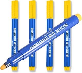 5 pcs Counterfeit Bank Notes Currency Detector Pens Identifier Markers Tester Counterfeit Money Marker Pen for Fake Money Bill Detection, Blue