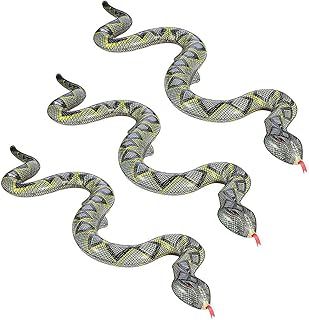 3pcs Halloween Inflatable Snakes Large Fake Snakes Realistic Python for Party Decoration Fool's Day Swimming Pool Floats Lawn Plants Garden Prank Props