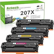 Aztech Compatible 207X 207A Toner Cartridge Multipack Replacement for HP Color Laserjet Pro MFP M283fdw M255dw M282nw M283fdn M255nw W2210A W2210X W2211X W2212X W2213X Ink - Black Cyan Yellow Magenta