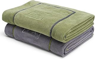 PETTOM 2PCS Dog Microfibre Drying Towel, Dog Towel Absorbent Medium, Dog Quick Dry Bath Towel, Microfibre Dog Towel Cats Super Soft Machine Washable-Grey&Green (90 x 50cm)