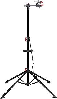 Yaheetech Adjustable Height Bicycle Workstand Folding Bike Repair Maintenance Mechanic Bicycle Stand Rack with Four Legs, 108.5-188.5 cm, Black