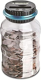 LemonBest Digital UK Coins Automatic Counting Money Box Jar LCD Display Transparent Large Capacity Gift for Kids