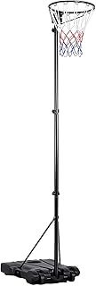 Adjustable Netball Post, Netball Stand, Freestanding Net Set w/Wheels & Weighted Base Suitable for Youth, Full-Size Hoop Stand, 1.71-3.05m