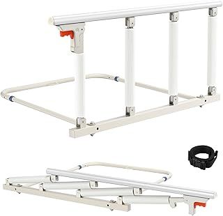 Hlieeosfcn Foldable Bed Rail,Bed Rails for Elderly Adults,Portable Bed Safety Rail for Elderly, Bedside Safety Assist Handle,Railing for Bed Hospital,Elderly for Disabled(92x45CM)