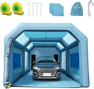 VEVOR 23x13x8.5ft Inflatable Paint Booth, Inflatable Spray Booth, High Powerful 480W+750W Blowers Spray Booth Tent, Car Paint Tent Air Filter System for Car Parking Tent Workstation Motorcycle Garage