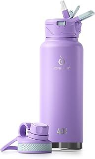 IDEUS Vacuum Insulated Water Bottle, Stainless Steel Double Wall Flask Metal Sports Canteen with Leak-Proof Screw Cap (Violet, 40oz (1140ml))