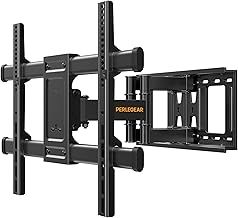 Perlegear TV Wall Bracket for 37-84 Inch Flat/Curved TVs up to 60kg, Swivel Tilt TV Bracket Max.VESA 600x400mm, Full Motion TV Wall Mount with Dual Arm