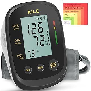 AILE Blood Pressure Monitor CE Approved UK BP Machine Accurate Reliable Home Blood Pressure Monitors: Upper Arm Blood Pressure Machine - Medical Blood Pressure Large Cuff 8.7”-16.5”, 2 * 99 Memory