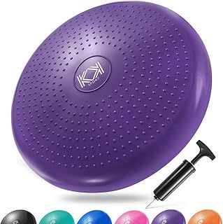 KK Balance Wobble Cushion for Adults and Kids, Inflatable Anti-Slip Stability Board for Physio, Posture & Fitness, Wobble Cushion (34cm) Balance Board & Fidget Cushion
