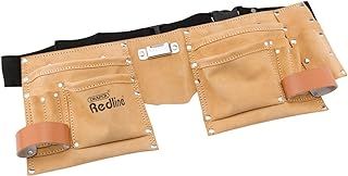 Draper Redline Double Tool Belt | Leather Hand Tools Storage Pouch | 10 Pockets, 2 Hammer Loops, Tape Measure Holder, Pliers Holder | 67831