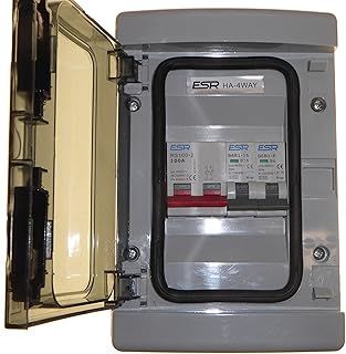 2 Way Consumer Unit 100 Amp Main Isolator Switch with 6 Amp and 16 Amp Type B MCB Circuit Breakers Garage Shed
