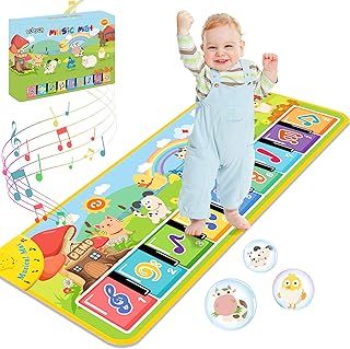 Music Piano Mat for Kids with 5 Modes, 8 Animals, Musical Dance Mat Children Keyboard Play Mat Gifts for Baby Boys Girls