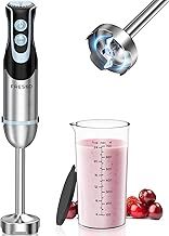 FRESKO Stainless Steel Hand Blender, 1200W Electric Stick Blender with 12 Speed and Turbo Mode, Heavy Duty Copper Motor Immersion Blender,700ml Beaker for Baby Food, Smoothies, Soup, BPA-Free