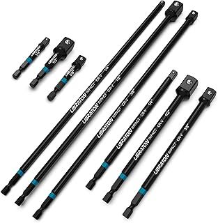 Libraton 9PCS Impact Socket Adapter Set, 3" 6" 12", Drill Socket Adapter 1/4" 3/8" 1/2", Socket Driver Adapter, Drill Socket Adapter Extension, Adapter Power Drill to High Torque Impact Wrench