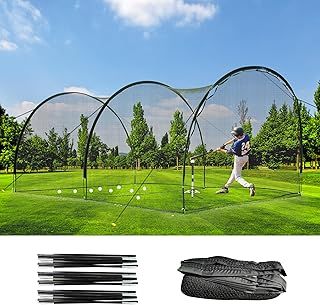 ORIENTOOLS Cricket Batting Net, Baseball Batting Cage Netting for Pitching Training in The Backyard, Cricket Net for Golf, Baseball and Softball