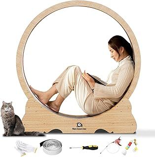 Cat Wheel, 45" L Large Cats Exercise Running Wheel, Cat Treadmill for Indoor Cats