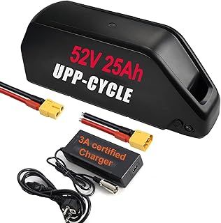 Unit Pack Power 52V 25Ah Shark Ebike Battery for 1000W 1500W 2000W Ebike Conversion Kit Brushless Motor((21700) Samsung50E cell)