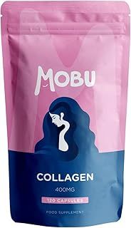 Hydrolysed Collagen 400mg 120 Capsules | Hair, Skin and Joint Health Supplement | Bovine Collagen for Women & Men | Collagen Peptides Type 1 | Letterbox Friendly | MOBU UK