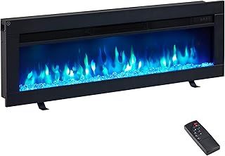 Dilton 40"/102cm 3 in 1 Electric Fireplace, Freestanding, Wall Mounted, Recessed, 9 Colour Flame Effect, Media Wall Compatible, 900W - 1800W Heater, Remote Control