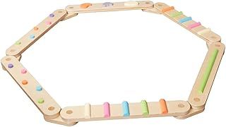 Kids Wooden Balance Beam Adjustable Balance Beam For Kids Playground Kids Nursery Balance Beam Activity Fun, Multi-Coloured