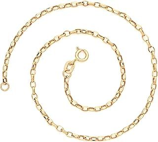 9ct Yellow Gold Oval Belcher Ankle Bracelet Anklet - 10.5 inch