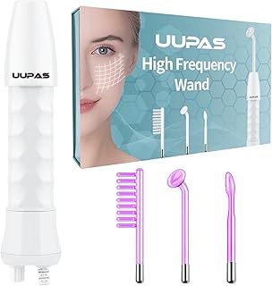 High Frequency Wand - UUPAS Portable Handheld High Facial Frequency Wand with 4 Pcs Argon Tubes Skin Tightening Machine for Acne Firming Skin Rejuvenation Wrinkle Removal