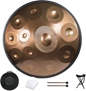 12 Note Steel Hand Drum, 432HZ Handpan in D Minor, Handpan Drums with Bag, Tripod, Mallet