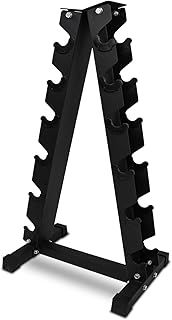 6-Tier Dumbbell Rack, Heavy Duty Dumbbell Storage Stand Holder 400kg Load Bearing, Space-Saving A-Frame Design with Sturdy Base, Steel Weight Tree for Home Gym