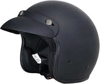 Zorax ZOR-604 Matt Black L (59-60cm) Scooter Motorcycle Motorbike Open Face Crash Jet Helmet for Men Women Road Legal ECE2206