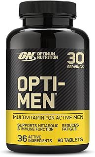 Optimum Nutrition Opti-Men Multi-Vitamin Supplements for Men with Vitamin D, Vitamin C, Vitamin B6 and Amino Acids, Unflavoured, 30 Servings, 90 Capsules