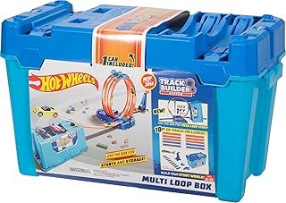 Hot Wheels Track Builder Multi Loop Box Ultimate Storage 10 Feet of Track, Connectors, Launcher, Diecast Car, Portable Ages 4 and Above, FLK90