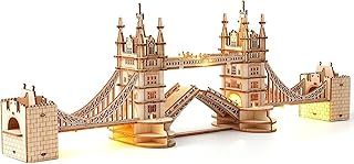 ROWOOD 3D Wooden Puzzle Tower Bridge Model Kit for Adults to build, DIY Wooden Model Building Construction Craft Kits, Ideal For Christmas And Birthday Gift