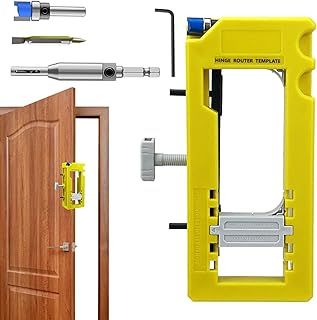 Door Hinge Mortise Jig Kit | Door Hinge Router Template with Silicone Non-Slip Pads and Removable Inserts, Cabinet Hinge Jig, Door Lock Installation Kit for 3-5 Inch Length, 1/4 Or 5/8 Inch Thickness