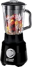 Russell Hobbs Desire Jug Blender, 1.5L Glass Jug, Make healthy soup/ smoothie/milkshake, 2 Speed Settings & Pulse, Removable Stainless Steel blades for easy cleaning, Removable Filler Cap, 650W, 24722