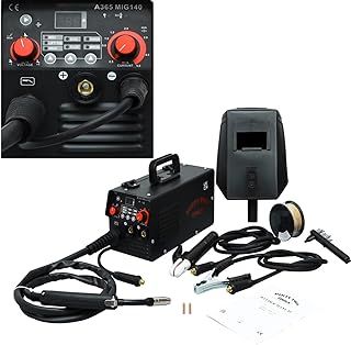 MIG, TIG and MMA 3-in-1 Welder 140amp Non Live Torch model Professional Gasless 140A 240V No Gas with Mask & Welding Weld Wire with Accessories